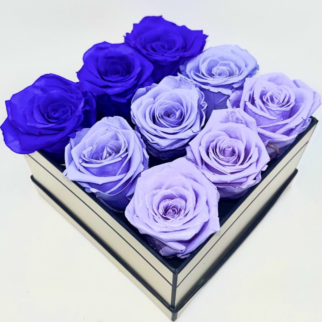 Elegant Forever Ombre blue rose box