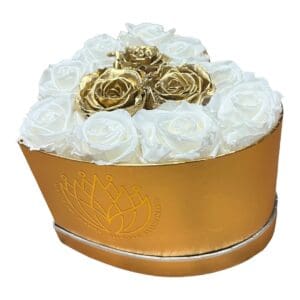Forever White and Gold Heart Box